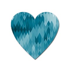 Cerulean Blue Geometric Patterns Heart Magnet by SpinnyChairDesigns