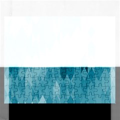 Cerulean Blue Geometric Patterns Rectangular Jigsaw Puzzl by SpinnyChairDesigns