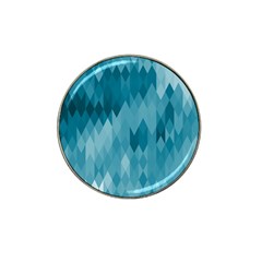 Cerulean Blue Geometric Patterns Hat Clip Ball Marker by SpinnyChairDesigns