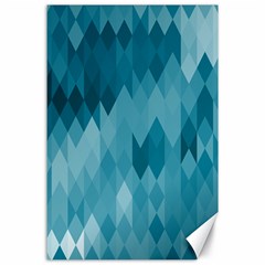 Cerulean Blue Geometric Patterns Canvas 24  X 36  by SpinnyChairDesigns