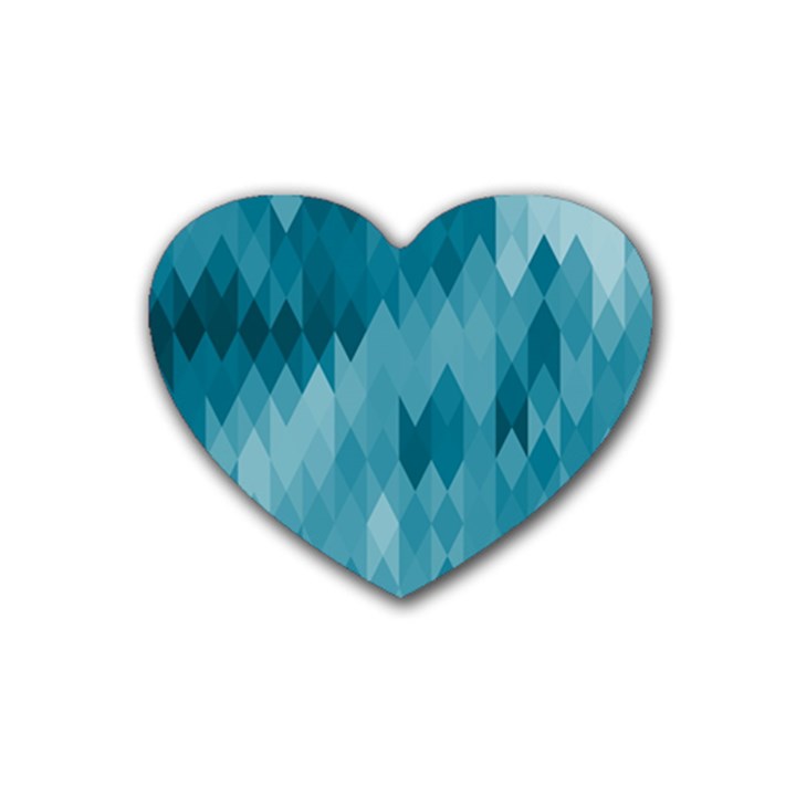 Cerulean Blue Geometric Patterns Heart Coaster (4 pack) 