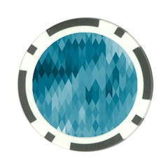 Cerulean Blue Geometric Patterns Poker Chip Card Guard (10 Pack) by SpinnyChairDesigns