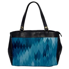 Cerulean Blue Geometric Patterns Oversize Office Handbag by SpinnyChairDesigns