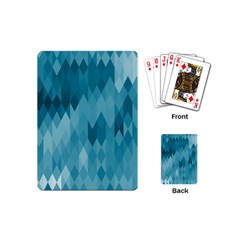 Cerulean Blue Geometric Patterns Playing Cards Single Design (mini) by SpinnyChairDesigns