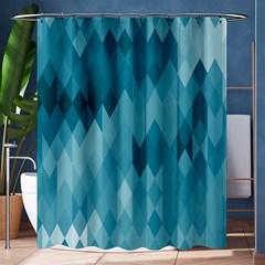 Cerulean Blue Geometric Patterns Shower Curtain 60  X 72  (medium)  by SpinnyChairDesigns