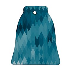 Cerulean Blue Geometric Patterns Bell Ornament (two Sides) by SpinnyChairDesigns