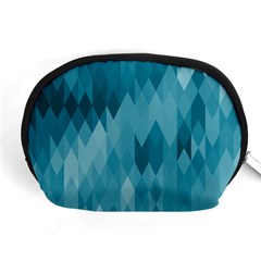 Cerulean Blue Geometric Patterns Accessory Pouch (medium) by SpinnyChairDesigns