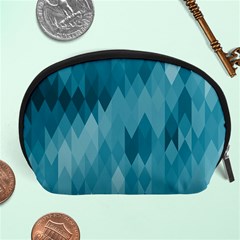 Cerulean Blue Geometric Patterns Accessory Pouch (large) by SpinnyChairDesigns