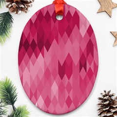 Blush Pink Geometric Pattern Ornament (oval) by SpinnyChairDesigns