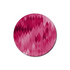 Blush Pink Geometric Pattern Rubber Round Coaster (4 Pack)  by SpinnyChairDesigns