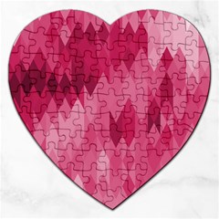 Blush Pink Geometric Pattern Jigsaw Puzzle (heart) by SpinnyChairDesigns