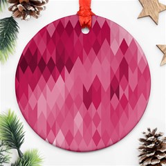 Blush Pink Geometric Pattern Round Ornament (two Sides) by SpinnyChairDesigns