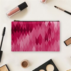 Blush Pink Geometric Pattern Cosmetic Bag (medium) by SpinnyChairDesigns