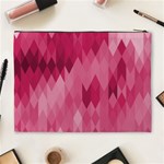 Blush Pink Geometric Pattern Cosmetic Bag (XL) Back