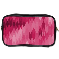 Blush Pink Geometric Pattern Toiletries Bag (two Sides) by SpinnyChairDesigns