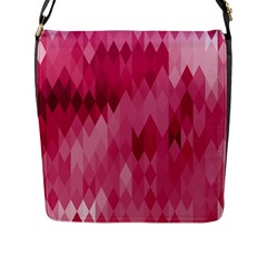 Blush Pink Geometric Pattern Flap Closure Messenger Bag (l) by SpinnyChairDesigns