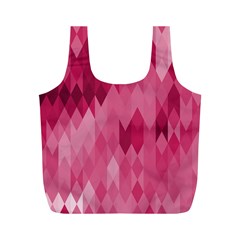 Blush Pink Geometric Pattern Full Print Recycle Bag (m) by SpinnyChairDesigns