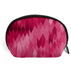 Blush Pink Geometric Pattern Accessory Pouch (large) by SpinnyChairDesigns