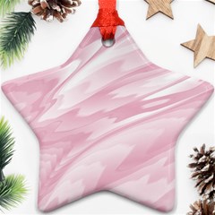 Pastel Pink Feathered Pattern Ornament (star) by SpinnyChairDesigns