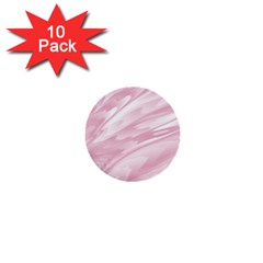 Pastel Pink Feathered Pattern 1  Mini Buttons (10 Pack)  by SpinnyChairDesigns