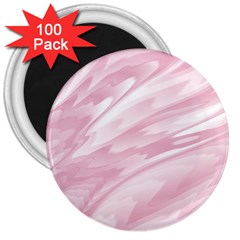 Pastel Pink Feathered Pattern 3  Magnets (100 Pack) by SpinnyChairDesigns