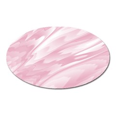 Pastel Pink Feathered Pattern Oval Magnet by SpinnyChairDesigns