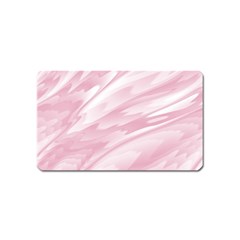 Pastel Pink Feathered Pattern Magnet (name Card) by SpinnyChairDesigns