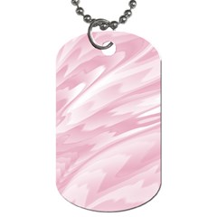 Pastel Pink Feathered Pattern Dog Tag (two Sides) by SpinnyChairDesigns