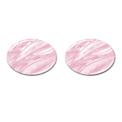 Pastel Pink Feathered Pattern Cufflinks (oval) by SpinnyChairDesigns