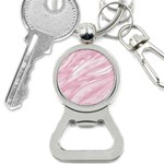 Pastel Pink Feathered Pattern Bottle Opener Key Chain Front