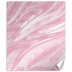 Pastel Pink Feathered Pattern Canvas 8  X 10  by SpinnyChairDesigns