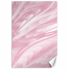 Pastel Pink Feathered Pattern Canvas 12  X 18  by SpinnyChairDesigns