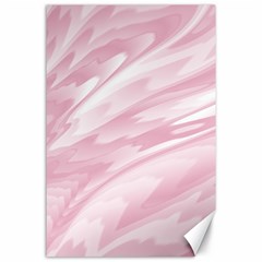 Pastel Pink Feathered Pattern Canvas 24  X 36  by SpinnyChairDesigns