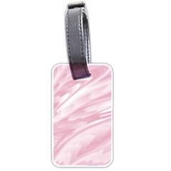 Pastel Pink Feathered Pattern Luggage Tag (two Sides) by SpinnyChairDesigns