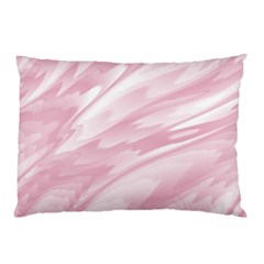 Pastel Pink Feathered Pattern Pillow Case (two Sides) by SpinnyChairDesigns