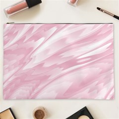 Pastel Pink Feathered Pattern Cosmetic Bag (xxl) by SpinnyChairDesigns