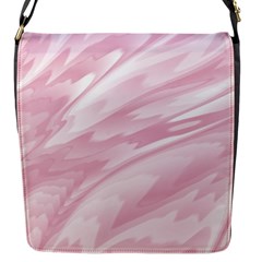 Pastel Pink Feathered Pattern Flap Closure Messenger Bag (s) by SpinnyChairDesigns