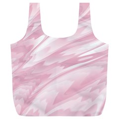 Pastel Pink Feathered Pattern Full Print Recycle Bag (xl) by SpinnyChairDesigns