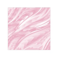 Pastel Pink Feathered Pattern Small Satin Scarf (square) by SpinnyChairDesigns