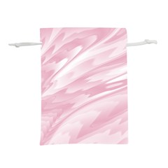 Pastel Pink Feathered Pattern Lightweight Drawstring Pouch (m) by SpinnyChairDesigns