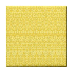 Boho Saffron Yellow Color Tile Coaster