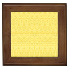 Boho Saffron Yellow Color Framed Tile