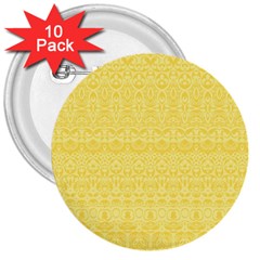 Boho Saffron Yellow Color 3  Buttons (10 pack) 