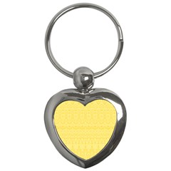 Boho Saffron Yellow Color Key Chain (heart) by SpinnyChairDesigns