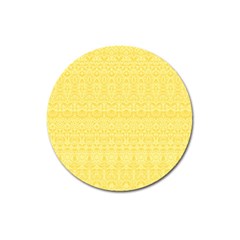 Boho Saffron Yellow Color Magnet 3  (Round)