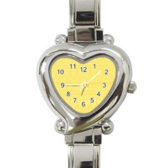 Boho Saffron Yellow Color Heart Italian Charm Watch by SpinnyChairDesigns