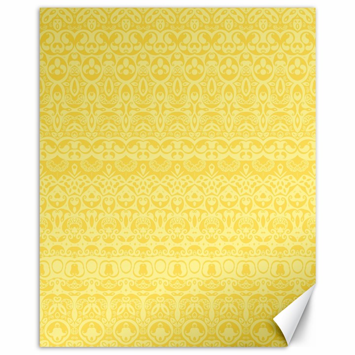 Boho Saffron Yellow Color Canvas 11  x 14 