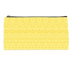 Boho Saffron Yellow Color Pencil Case by SpinnyChairDesigns