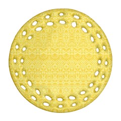 Boho Saffron Yellow Color Ornament (round Filigree) by SpinnyChairDesigns