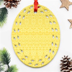 Boho Saffron Yellow Color Ornament (oval Filigree) by SpinnyChairDesigns